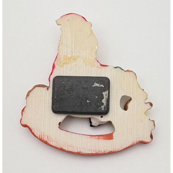 Vintage Santa Claus On Rocking Horse Christmas Refrigerator Magnet - Picture 2 of 6